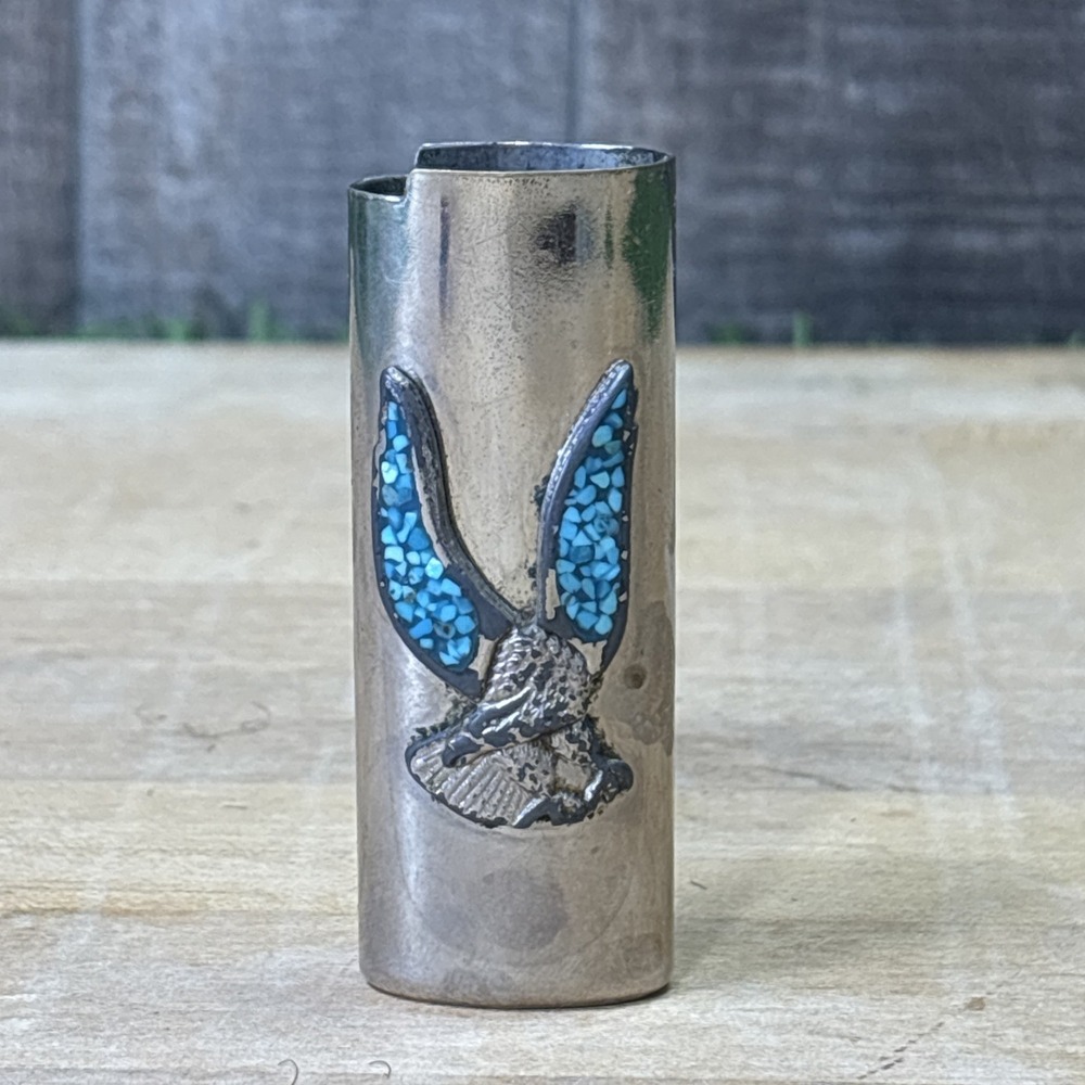 Vintage Deadstock Metal Bic Lighter Cover Eagle Southwestern Style